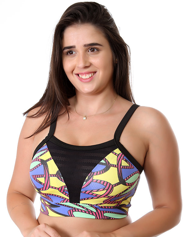 Top Poliamida Estampado Feminino Com Bojo  9373