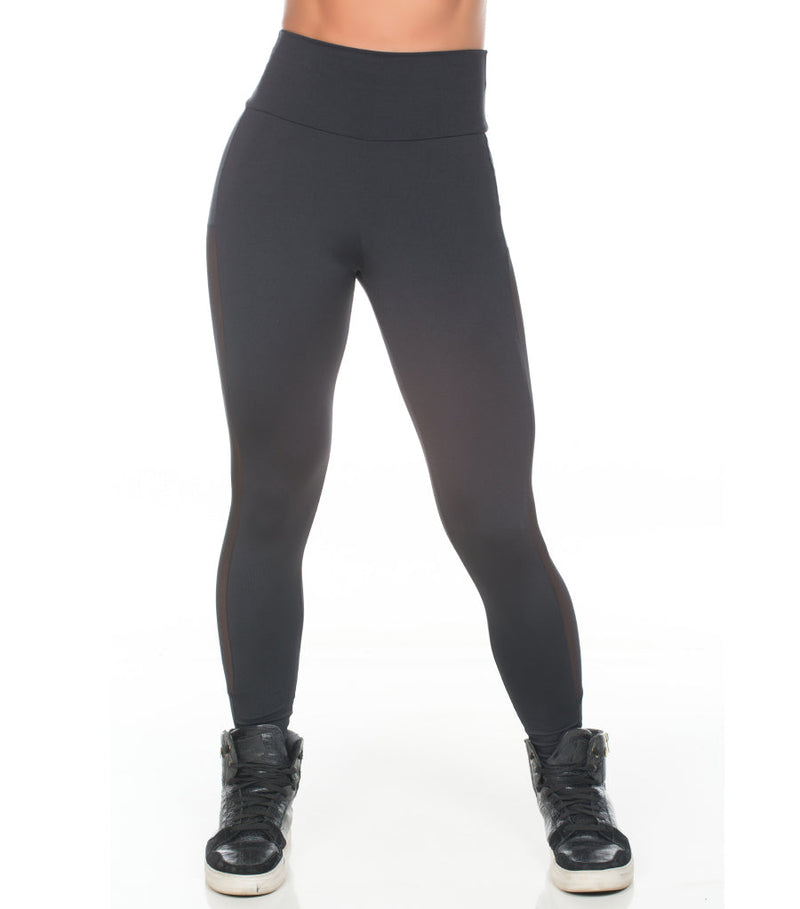 Calça Legging Fitness Tule na Lateral 1264