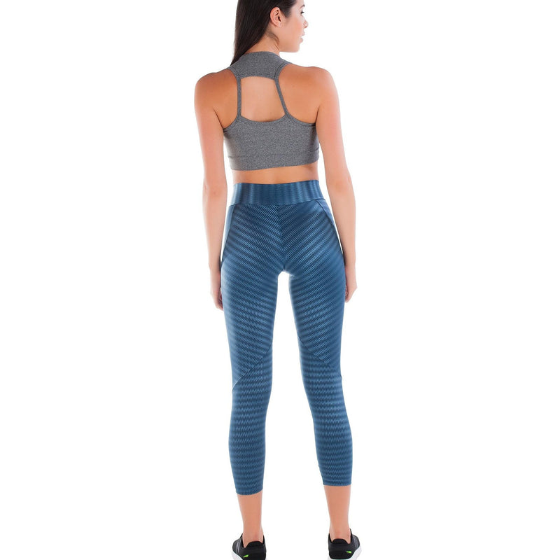 Calça Legging Poliamida Azul Cintilante | New V