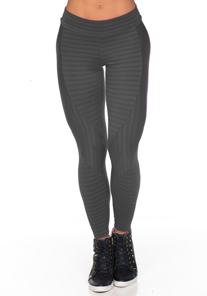 Calça Fitness Legging Recorte New Zig Cinza | 516