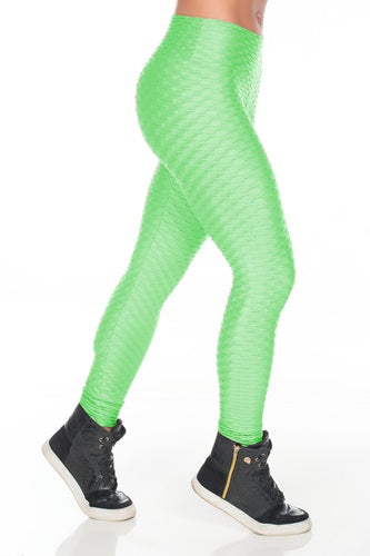 Calça Legging Fitness Cirrê Alto Relevo Verde