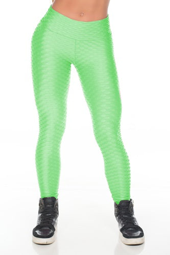 Calça Legging Fitness Cirrê Alto Relevo Verde
