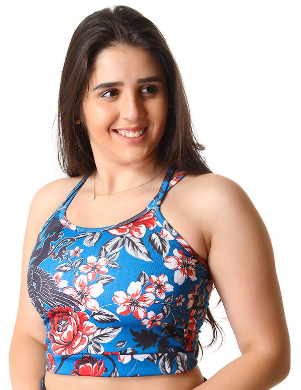 Cropped Estampado Costas Tiras 9707