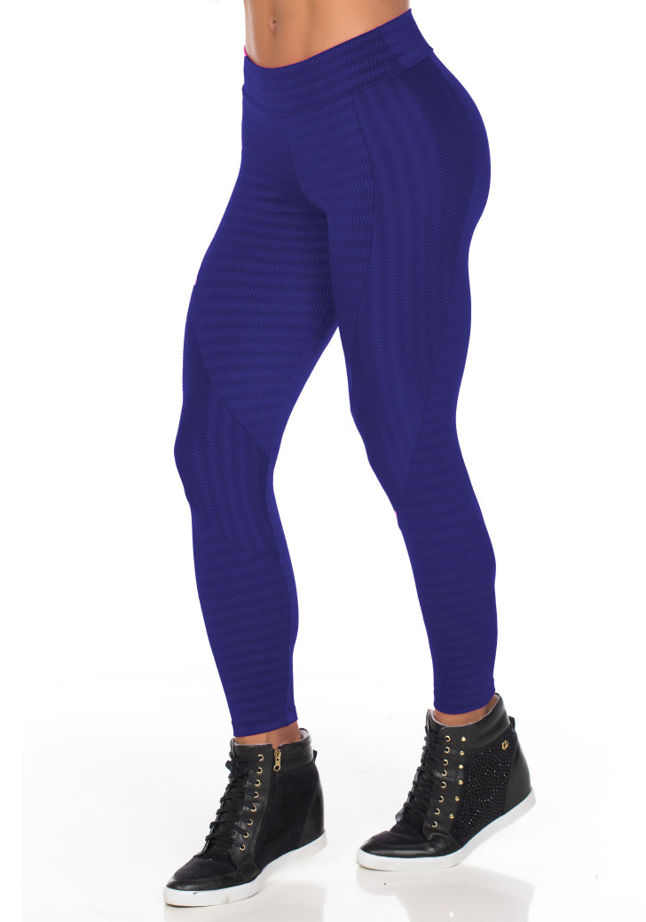 Calça Fitness Legging Recorte New Zig Azul |  516