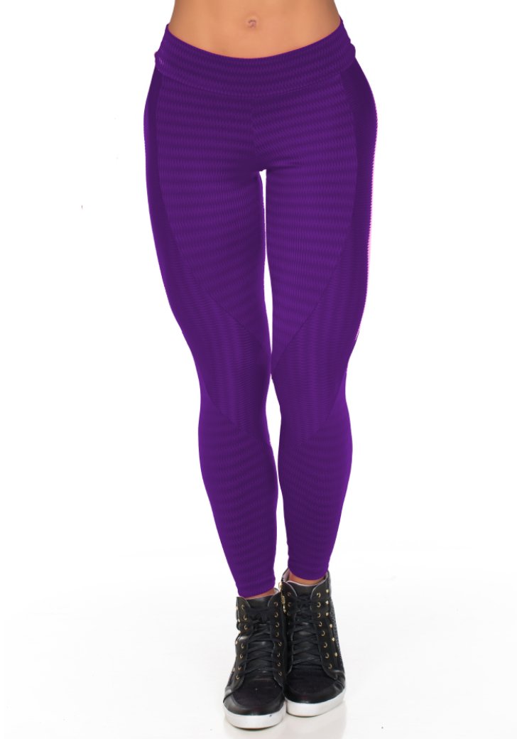 Calça Fitness Legging Recorte New Zig Roxo | 516