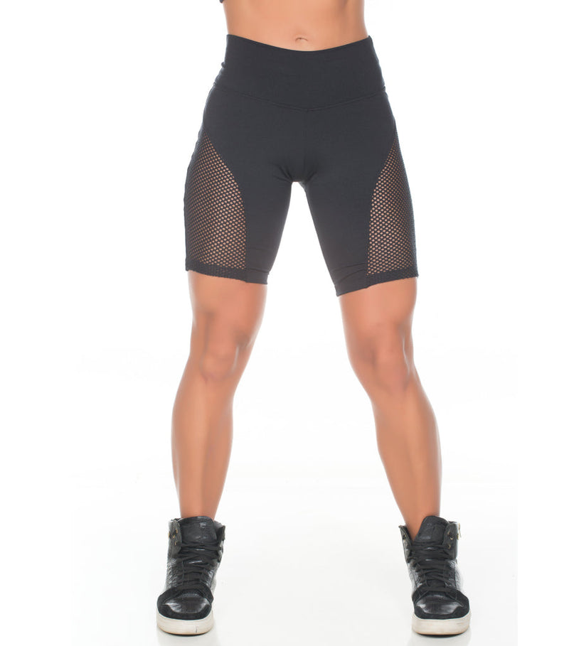 Bermuda Fitness Com Detalhe em Tule 1371