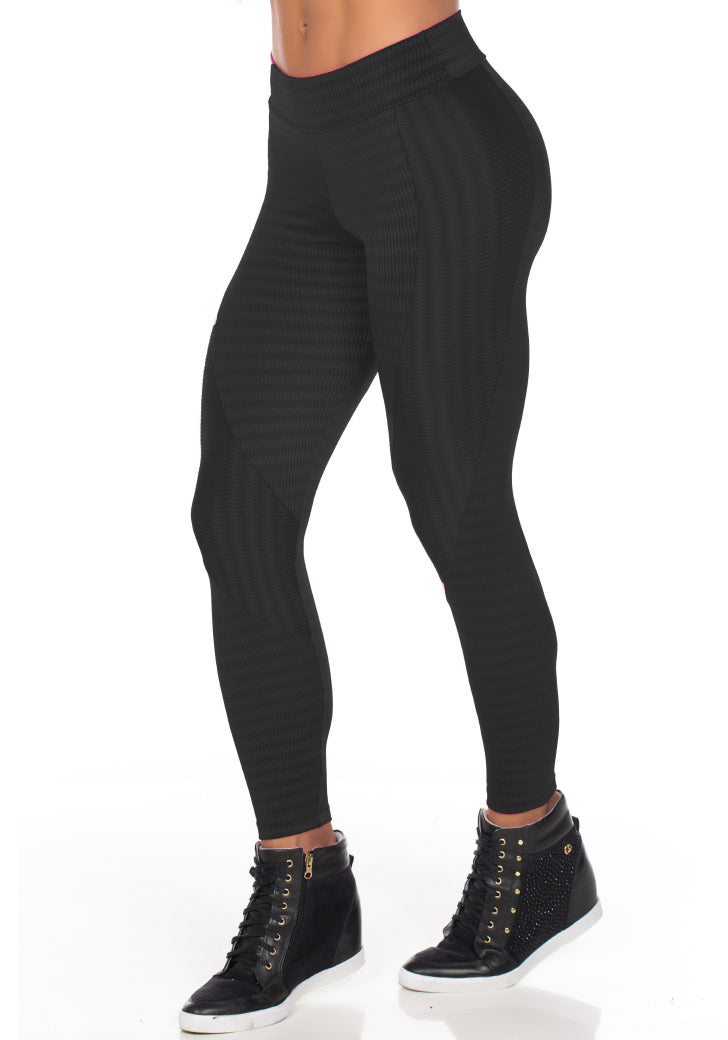 Calça Fitness Legging Recorte New Zig Preto | 516