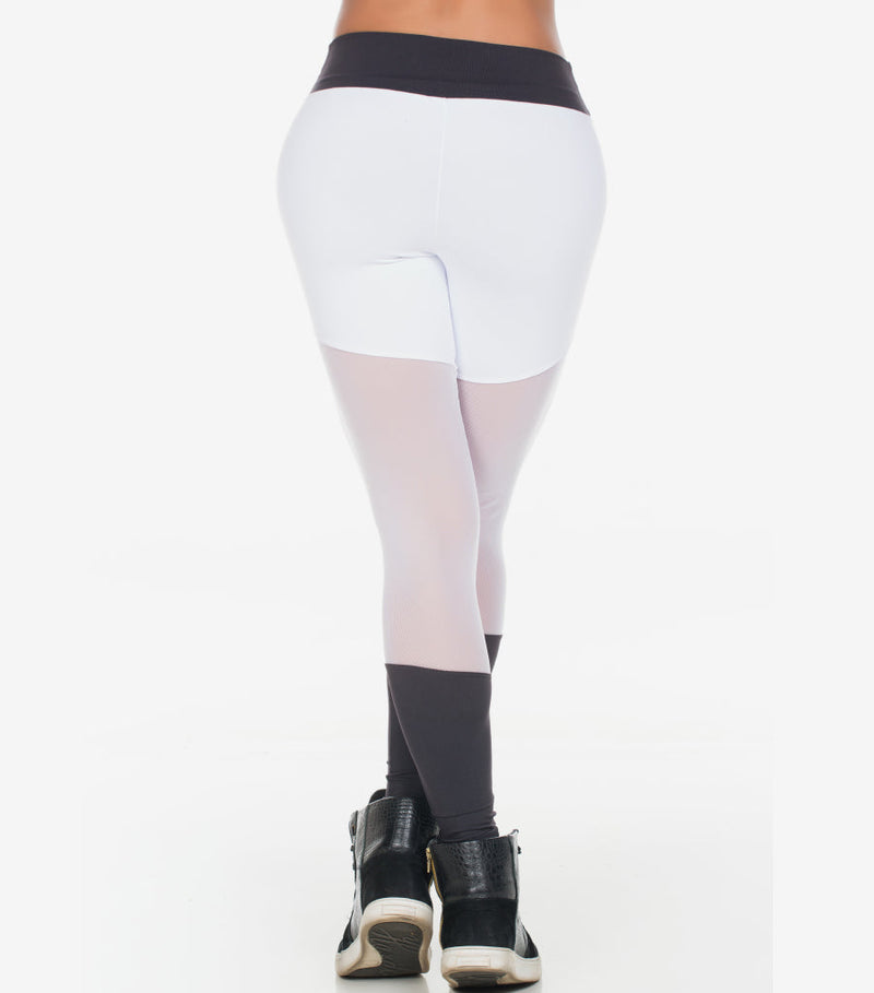 Calça Legging Fitness Com Recorte em Tule 502