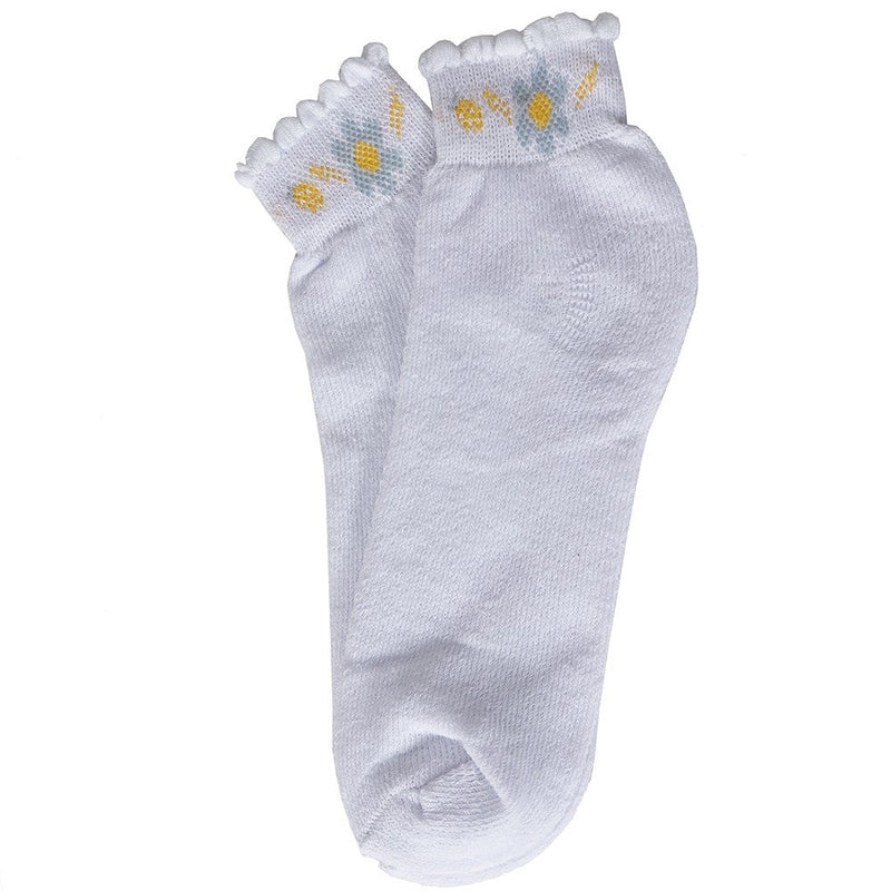 Kit Meia Sapatilha Feminina com 5 pares brancas - Dily Modas